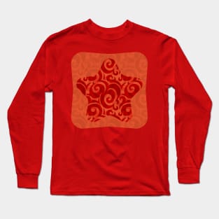 orange star pattern Long Sleeve T-Shirt